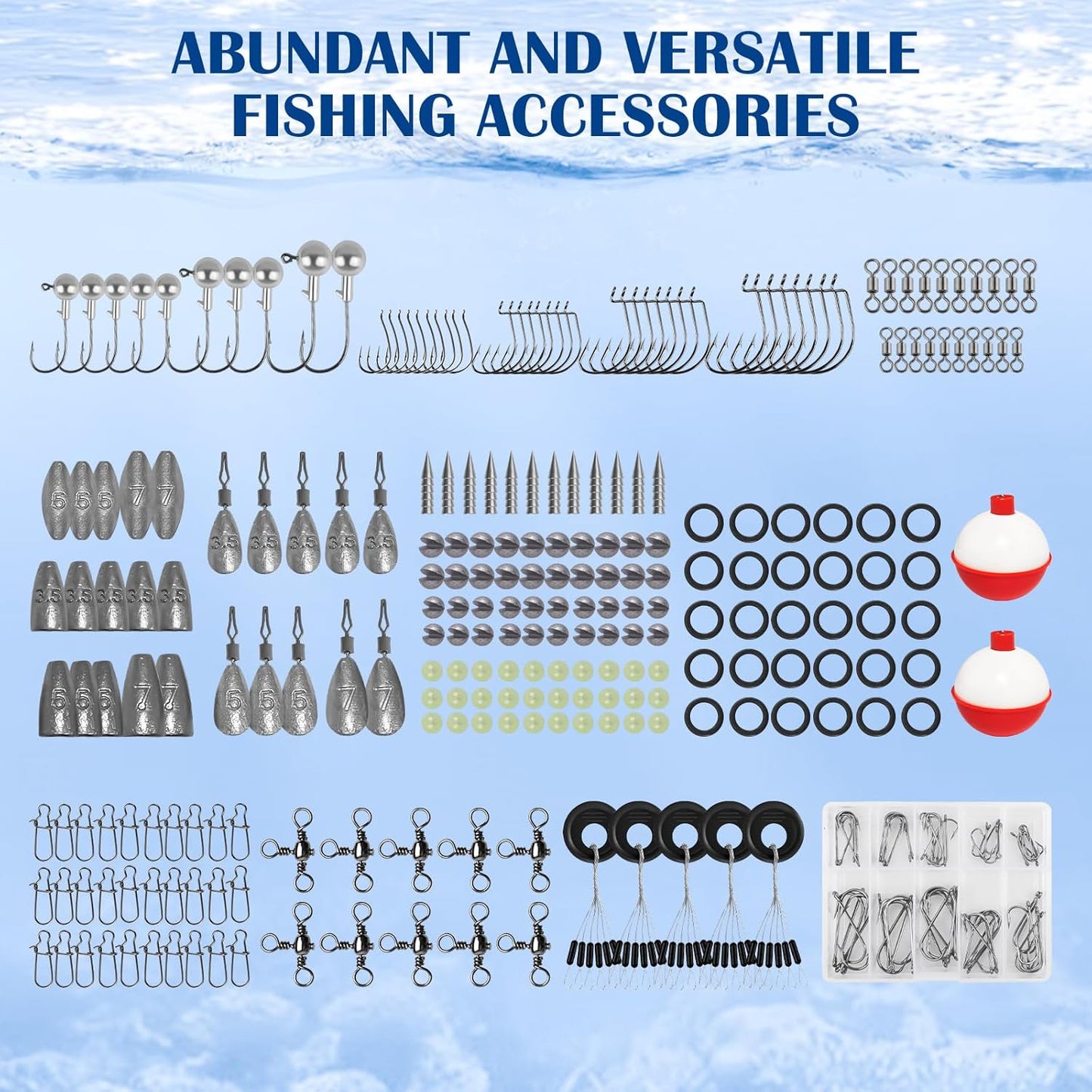 Fishing Lures Kit for Freshwater Bait Tackle Kit for Bass Trout Salmon Fishing Accessories Tackle Box Including Spoon Lures Soft Plastic Worms Gifts for Men