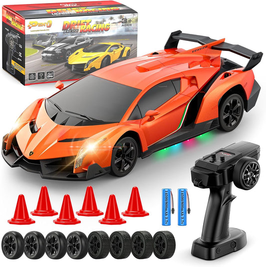 ENEPHE Lamborghini Remote Control Car Toy, Officially Licensed RC Drift Car 15Km/h with Underglow & Headlights, 1:24 Scale 2.4GHz, 2 Batteries 60 Min Play, RC Gift Toy for Boys & Girls Ages 3-12 & Adults