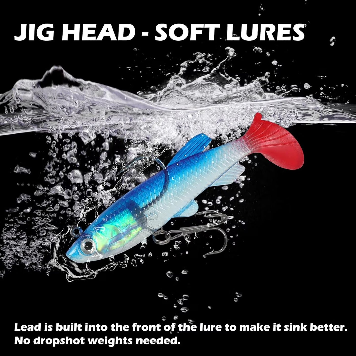 GOANDO Fishing Lures, 78pcs Fishing Gear Included Tackle Box for Bass/Saltwater/Trout/Worms, Fishing Gifts for Men