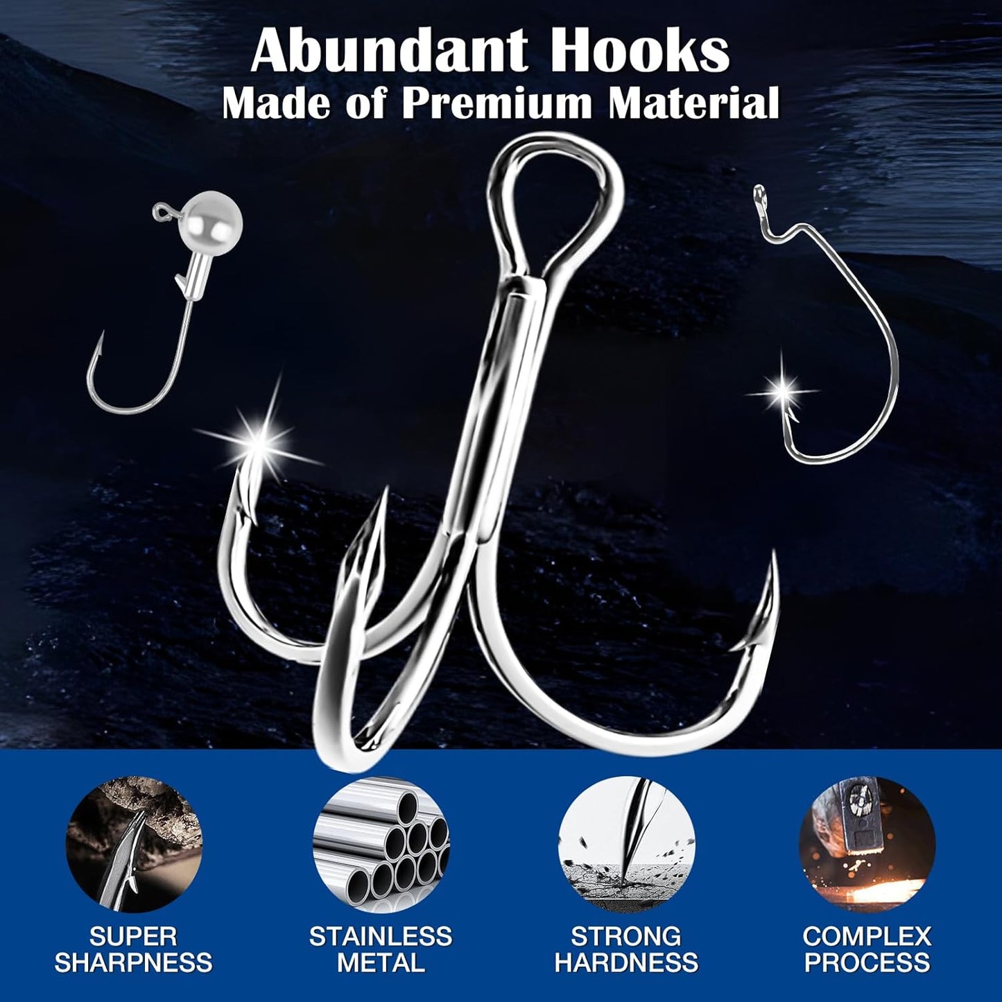 Fishing Lures Kit for Freshwater Bait Tackle Kit for Bass Trout Salmon Fishing Accessories Tackle Box Including Spoon Lures Soft Plastic Worms Gifts for Men