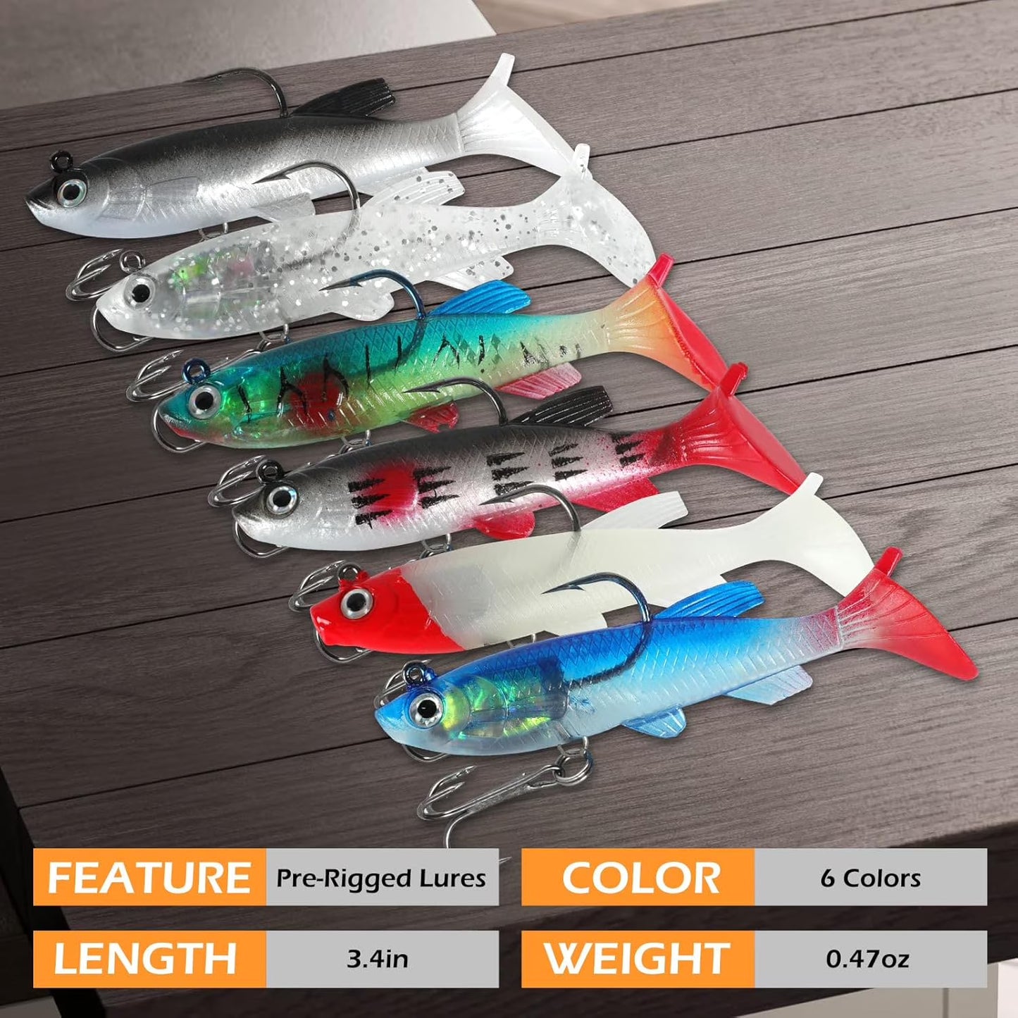 GOANDO Fishing Lures, 78pcs Fishing Gear Included Tackle Box for Bass/Saltwater/Trout/Worms, Fishing Gifts for Men