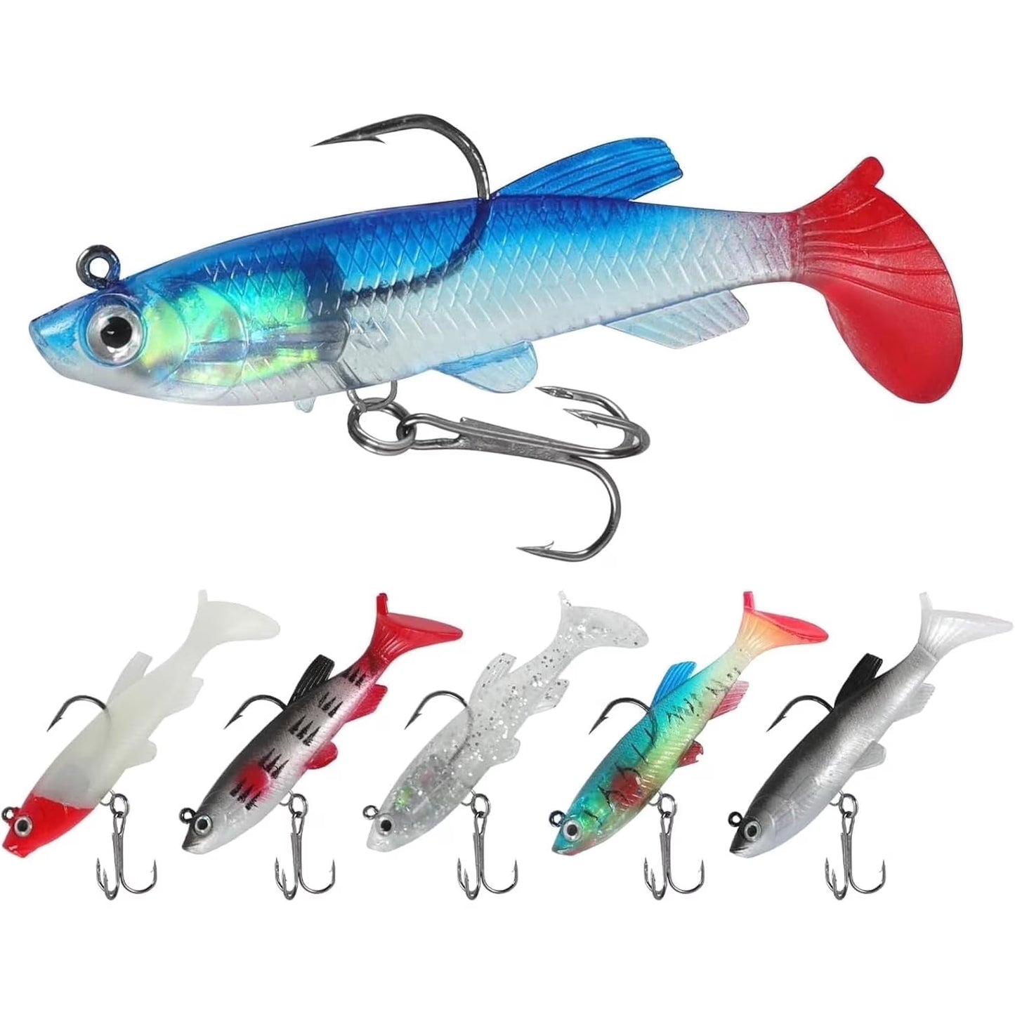 GOANDO Fishing Lures, 78pcs Fishing Gear Included Tackle Box for Bass/Saltwater/Trout/Worms, Fishing Gifts for Men