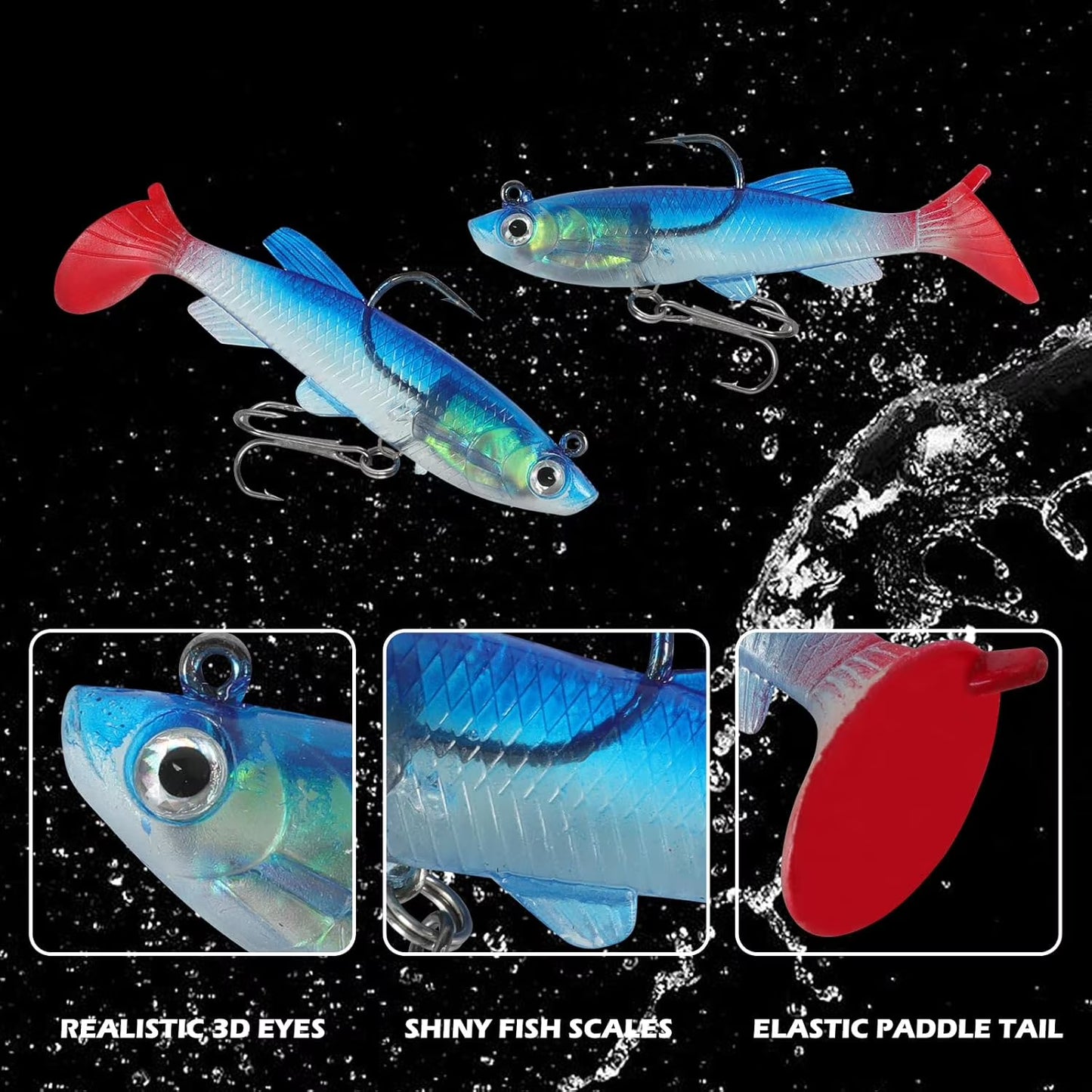 GOANDO Fishing Lures, 78pcs Fishing Gear Included Tackle Box for Bass/Saltwater/Trout/Worms, Fishing Gifts for Men