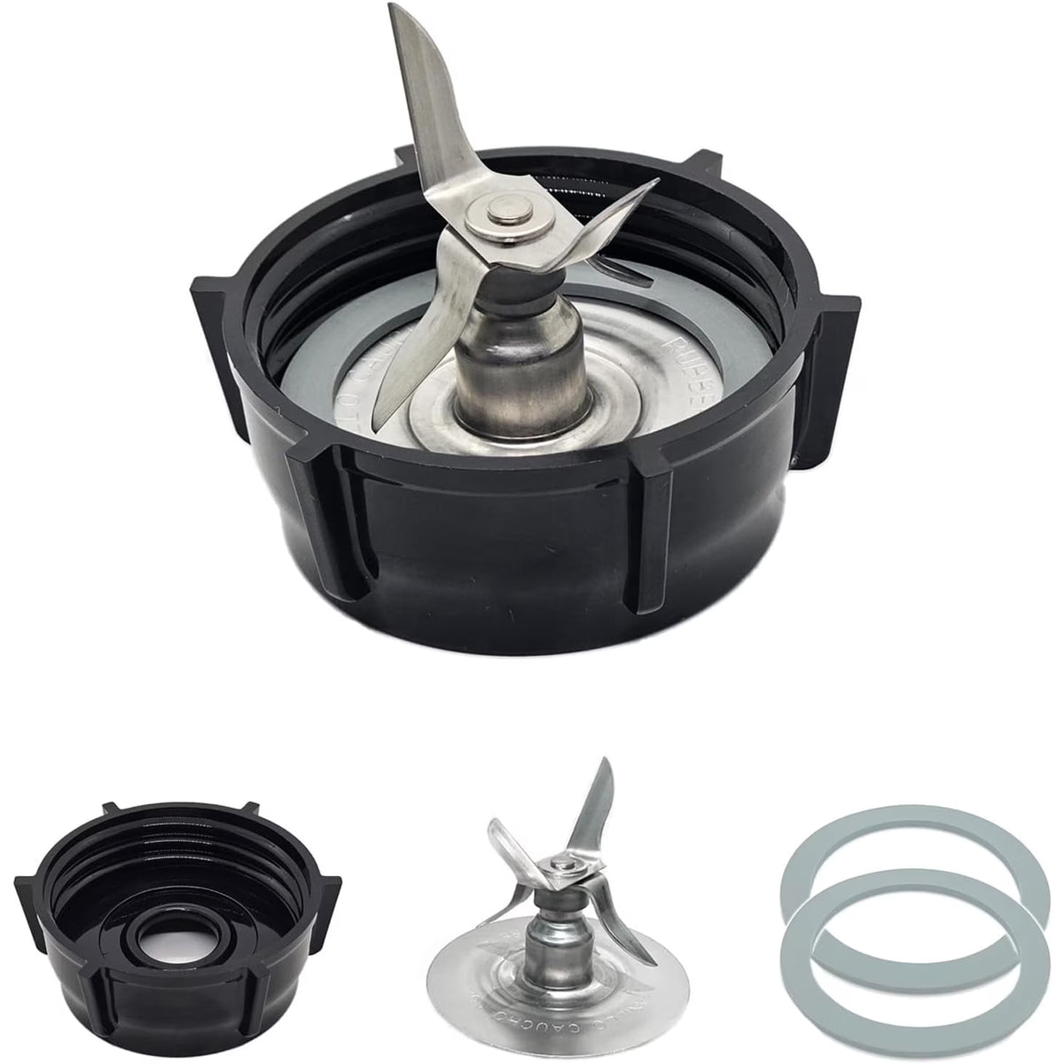 Oster Blender Replacement Parts Blender Ice Blade with Jar Base Cap and Two Rubber O Ring Seal Gasket Accessory Refresh Kit