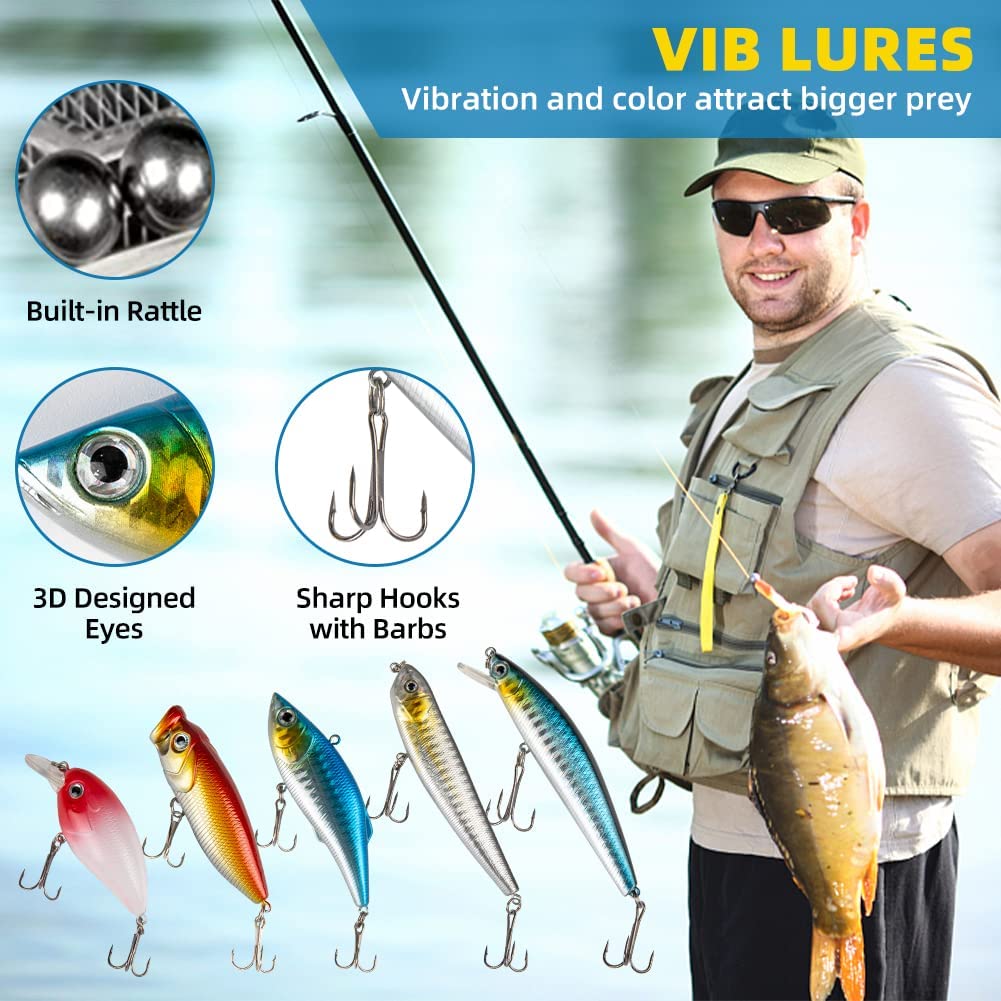 Fishing Lures Fishing Gear Tackle Box 302 fishing lures kit